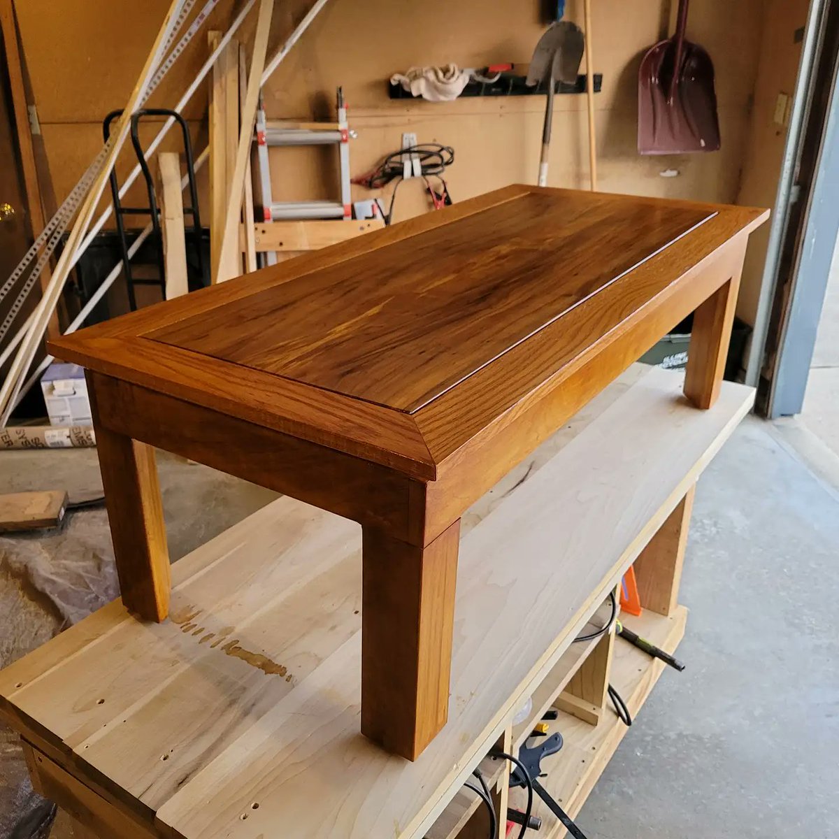 Mydnight07's tweet photo. Finally finished this coffee table for Steve Ramsey's #weekendworker program. Took a couple months as I went back to redo some things with skills I picked up while working on this. https://t.co/mZbfyJceCO