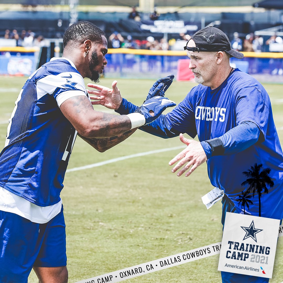 dallascowboys's tweet photo. Today was a GREAT DAY! 😁

#CowboysCamp | #FootballisBack https://t.co/XpyObMBQbp