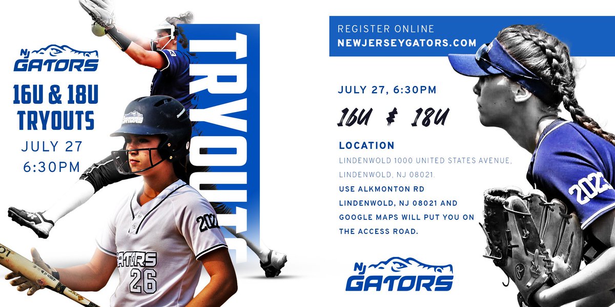 njgatorsgold's tweet image. New Jersey Gators 16 and 18 tryouts.

July 27th 6:30 PM in Lindenwold NJ. Please pre-register at newjerseygators.com/tryouts
