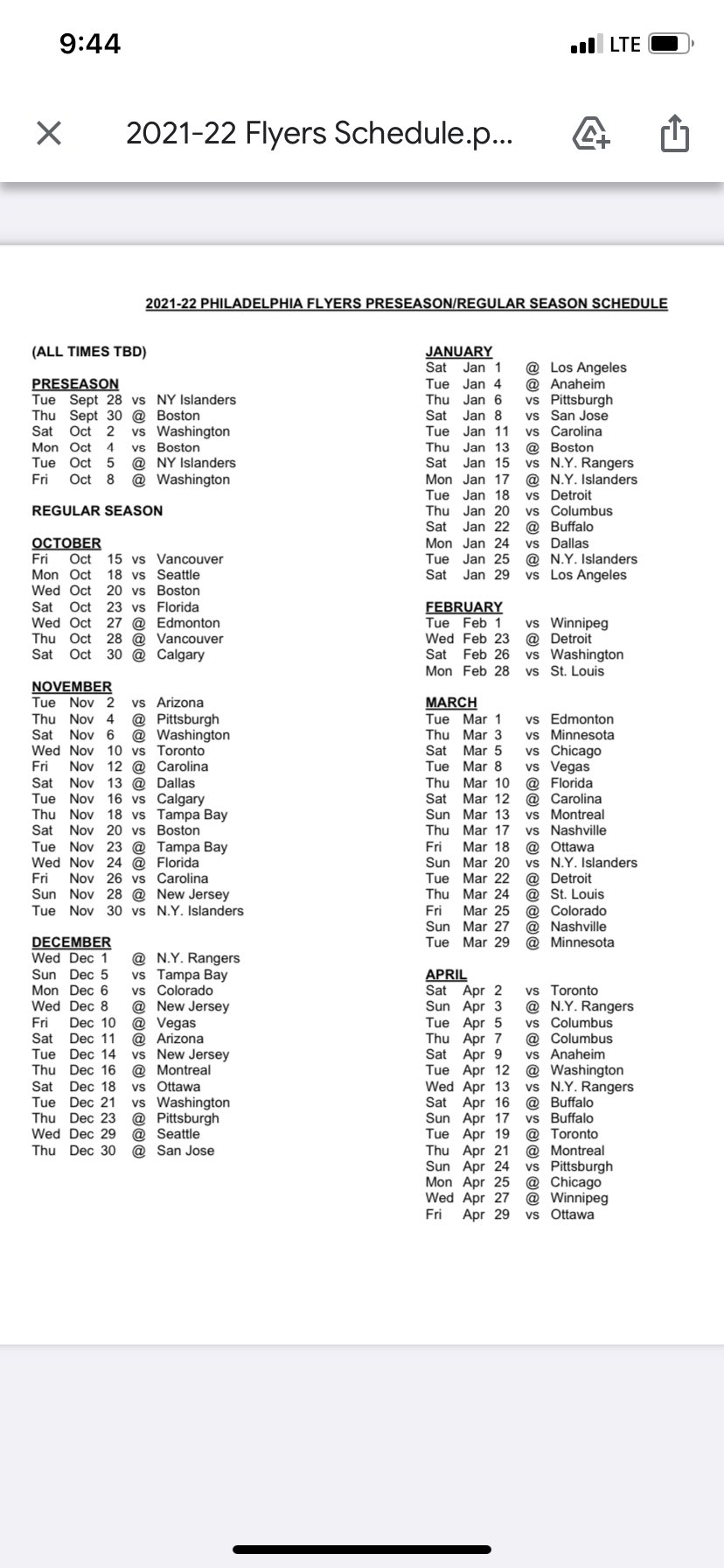 Flyers Schedule 2022 23 Sam Carchidi On Twitter: ".@Nhlflyers' 2021-22 Schedule:  Https://T.co/V7Ev1Xf9Uy" / Twitter