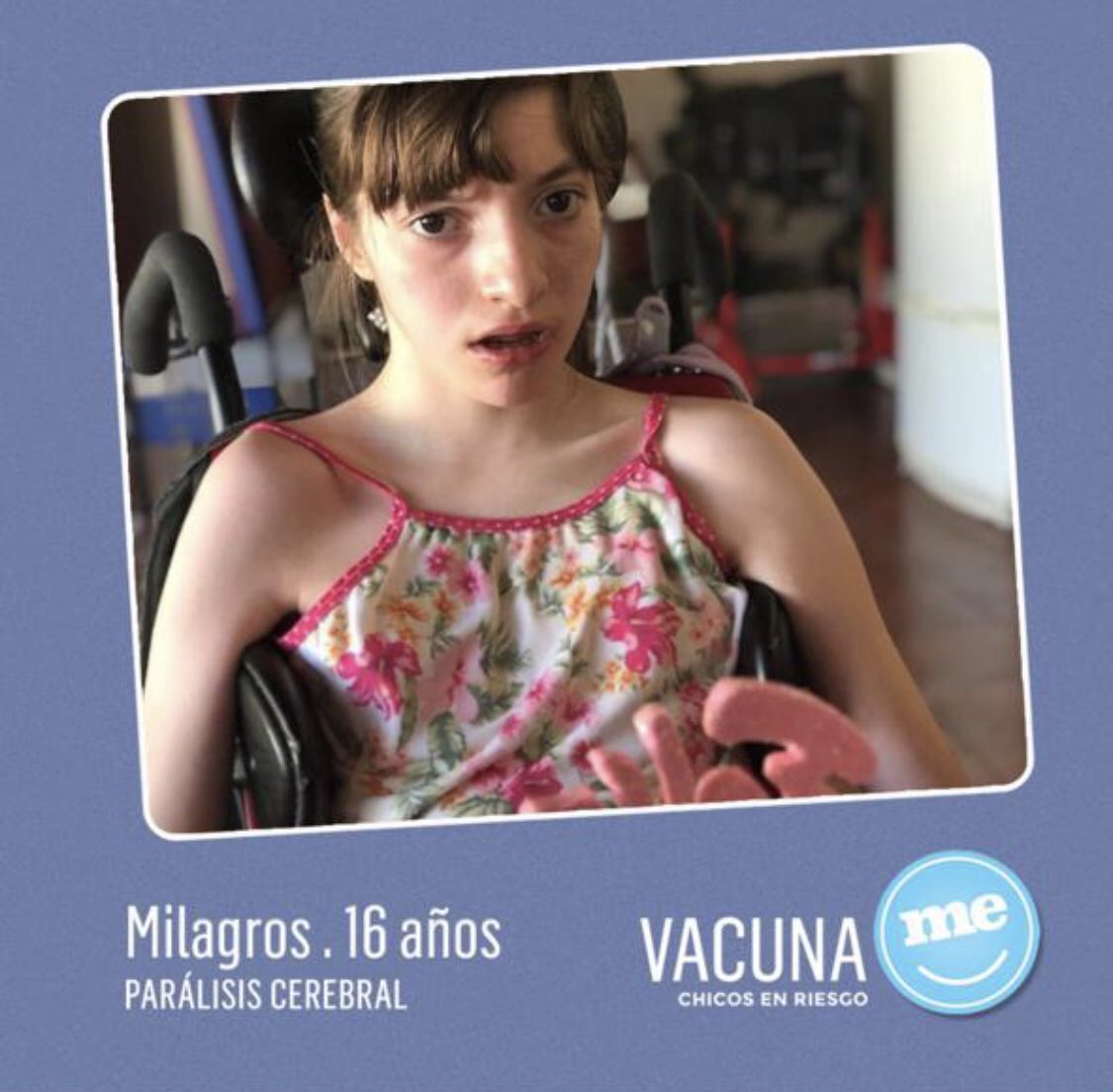 lorenatorbidoni's tweet photo. @bigua2019 @cecilianicolini Qué tal si vos que los bancás ayudás a pedir que vacunen a los menores con discapacidad y factores de riesgo. Mi hija necesita retomar sus terapias! Avísale, porfi! #PfizerYa para menores con discapacidad y factores de riesgo @vacuna_me https://t.co/pYsXnI7jUG