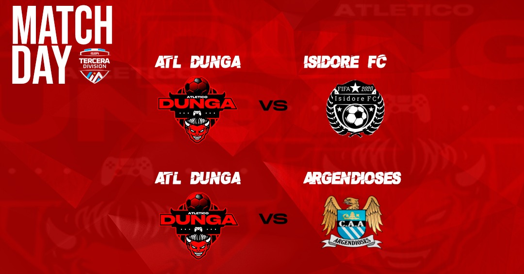 Atletico Dunga 👹(Desde 🏡) (@atldunga) on Twitter photo IESA | Liga 3° División
Con la mente ya en el campeonato, el equipo buscará hacerse fuerte y lograr los 6 puntos de esta noche.
➡ 23:00 🆚 <a href="/FcIsidore/">Isidore FC⭐⭐⭐⭐🌟</a>
➡ 23:30 🆚 <a href="/argendioses/">C.A. Argendioses</a>
#TodoRojo 👹 IESA | Liga 3° División
Con la mente ya en el campeonato, el equipo buscará hacerse fuerte y lograr los 6 puntos de esta noche.
➡ 23:00 🆚 <a href="/FcIsidore/">Isidore FC⭐⭐⭐⭐🌟</a>
➡ 23:30 🆚 <a href="/argendioses/">C.A. Argendioses</a>
#TodoRojo 👹