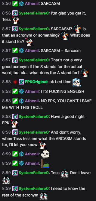 SystemF0's tweet image. Spoiler alert: @Athenil never did tell me what the rest of the acronym was...