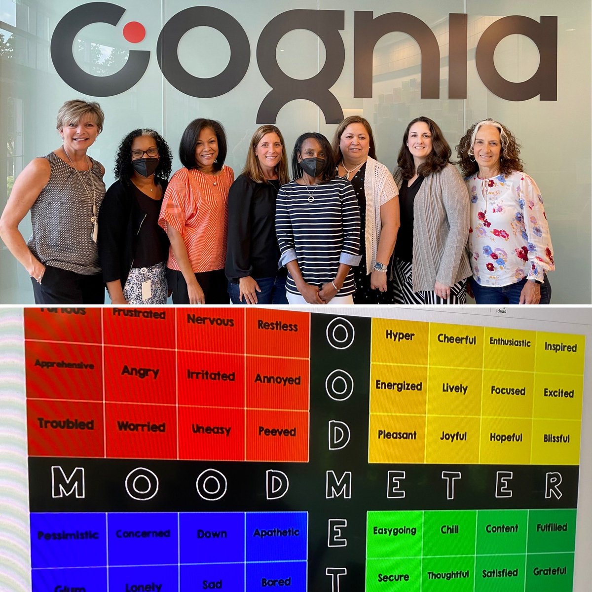 Big fan of the culture check mood meter pre and post strategic marketing planning meeting ⁦⁦<a href="/CogniaOrg/">Cognia</a>⁩ to help gauge our progress. Love this group and our extended M&amp;C team! #leadership #education