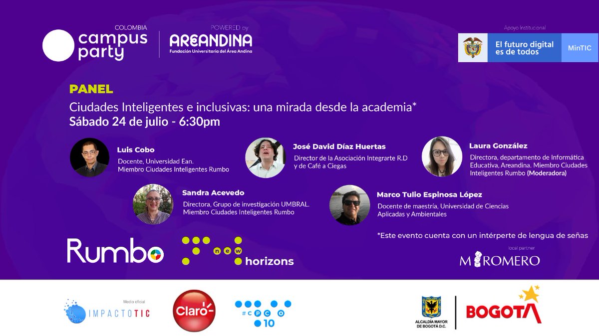 #cafeaciegas en el Campus Party porque queremos ciudades inteligentes para todas y todos; no te pierdas este 24 de julio a las 6:30p.m. a nuestro director en "ciudades inteligentes e inclusivas".
#inclusion #ciudadesinteligentes #campusparty #panel #Colombia #ciudades