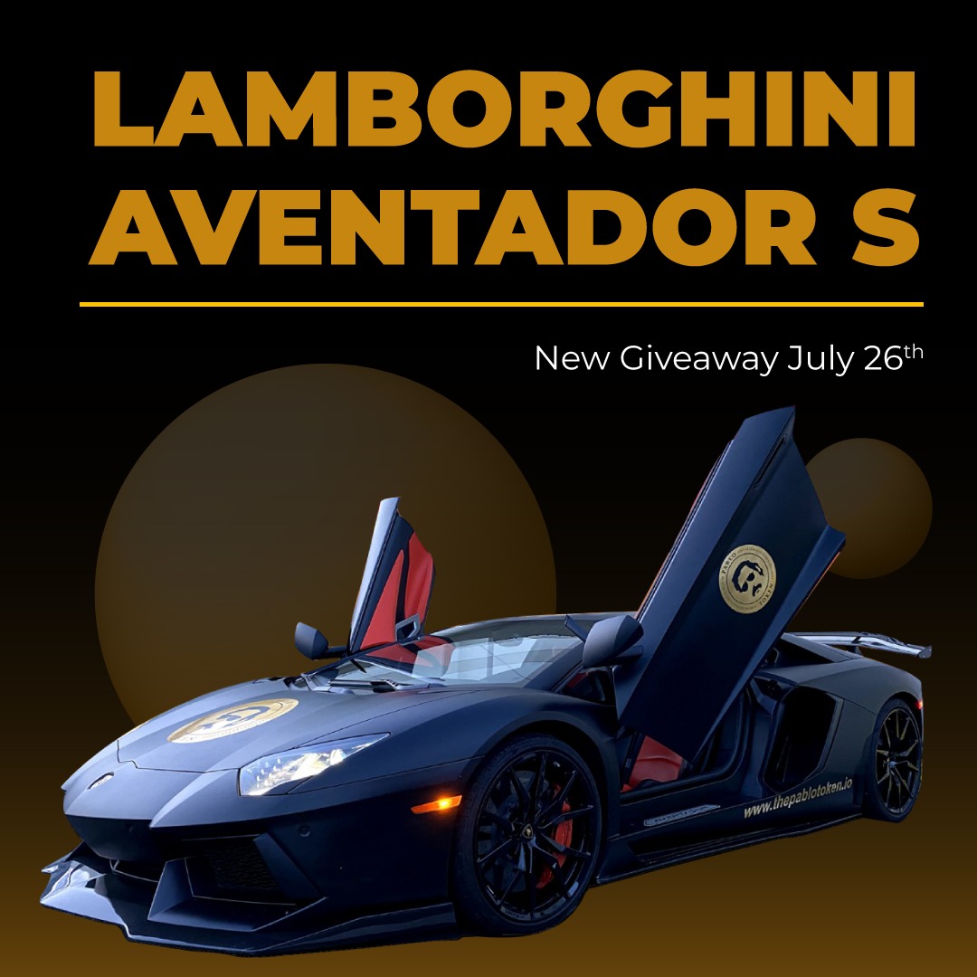 TokenPablo's tweet photo. The Pablo Token @Lamborghini will be given away this weekend @smokechamps . Check out our official @instagram thepablotoken for details. #Lamborghinigiveaway #smokechamps #cryptocurrency #Crypto #hotbit #RollingLoud #miami #bitcoinmiami #bnbgems #BNB #NFTs #cryptonews https://t.co/BRWDHyyhtw