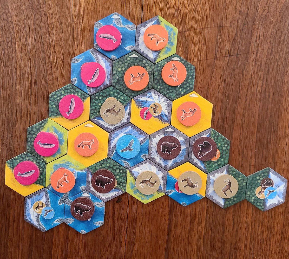 TableIt_'s tweet image. Delivering today and played right away was Cascadia from @alderac and @FlatoutGames! Tile drafting and tile laying goodness creating a beautiful ecosystem with a whole lot of depth in a small compact box. Fully enjoyed at two players. Will be proudly displayed next to Calico!