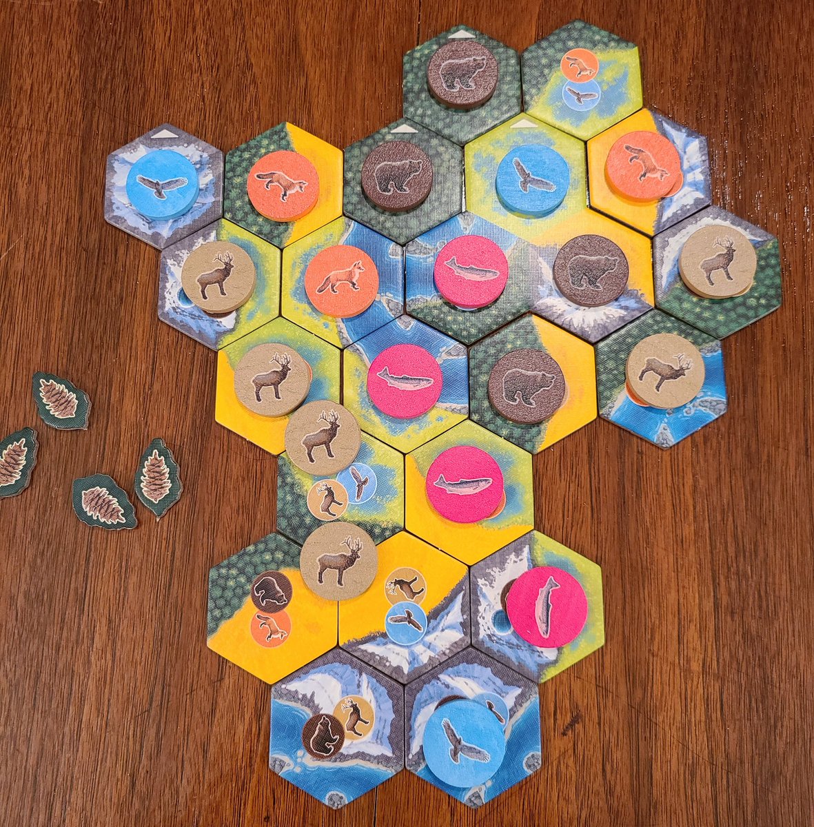 TableIt_'s tweet image. Delivering today and played right away was Cascadia from @alderac and @FlatoutGames! Tile drafting and tile laying goodness creating a beautiful ecosystem with a whole lot of depth in a small compact box. Fully enjoyed at two players. Will be proudly displayed next to Calico!