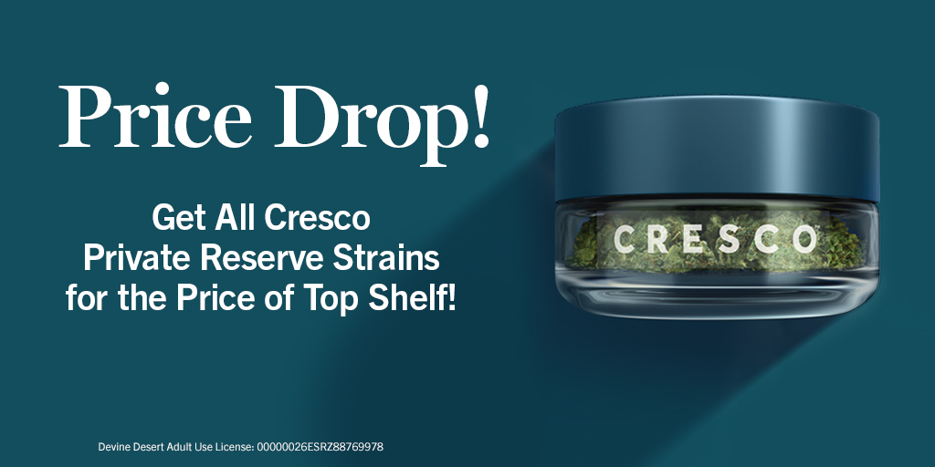 Price drop on <a href="/crescolabs/">Cresco Labs</a> flower! Grab some of their Private Reserve flower at Top-Shelf flower price.🌿 

Shop for Cresco Labs flower here⬇️
curaleaf.com/locations/ariz…

Devine Desert Adult Use License: 00000026ESRZ88769978