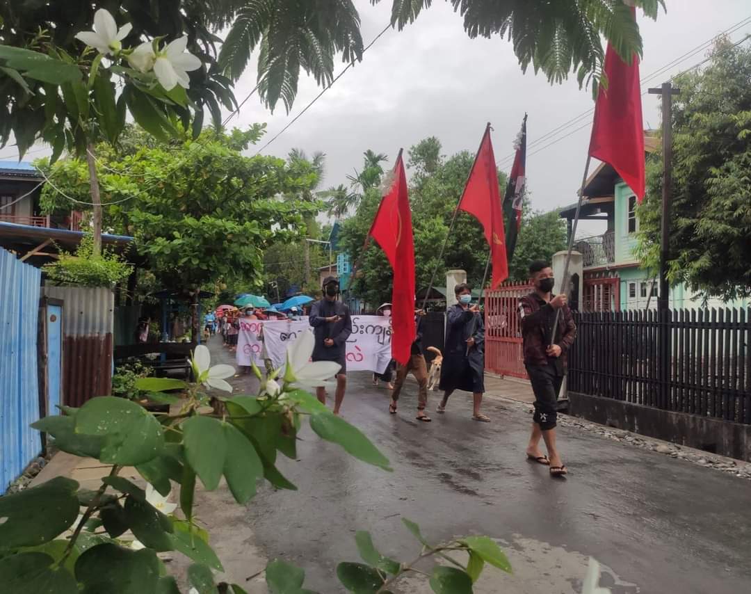 Residents in #Kalay,#Sagaing marched to against Military Dictatorship today. 
#ICJ_BringSACToJustice 
#WhatsHappeningInMyanmar
#July23Coup