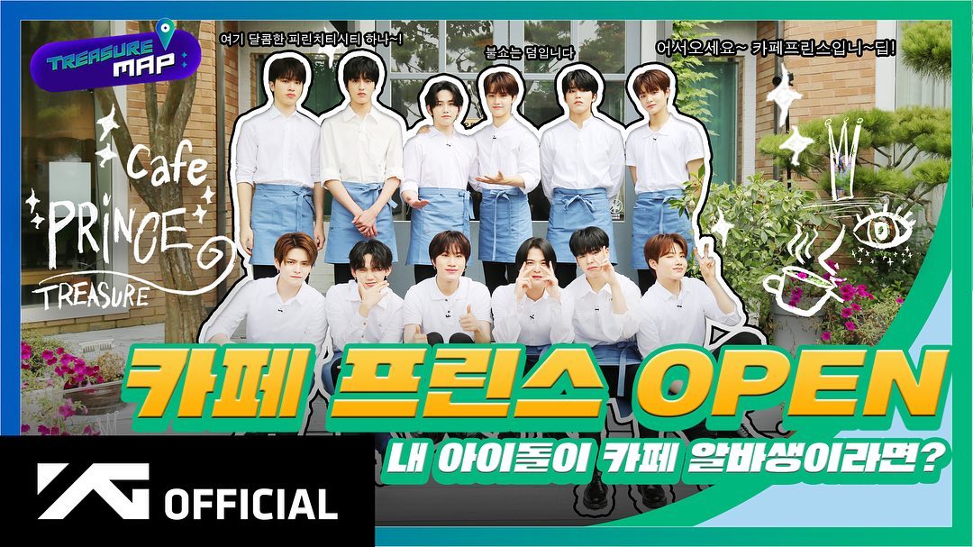 restmunaako's tweet photo. [VID/LINK] 210723 🐰

#TREASURE [TREASURE MAP] EP.56 ☕️  CAFE PRINCE NOW OPEN ☕️ What if My Idols Were Part-Timers at a Cafe?

🎬 https://t.co/e0Dia7APfG

@treasuremembers
#트레저 #TREASUREMAP #EP_56 #CAFE_PRINCE #카페프린스 #TREASUREMAKER #트레저메이커 #YG https://t.co/yMZlOWAGGq