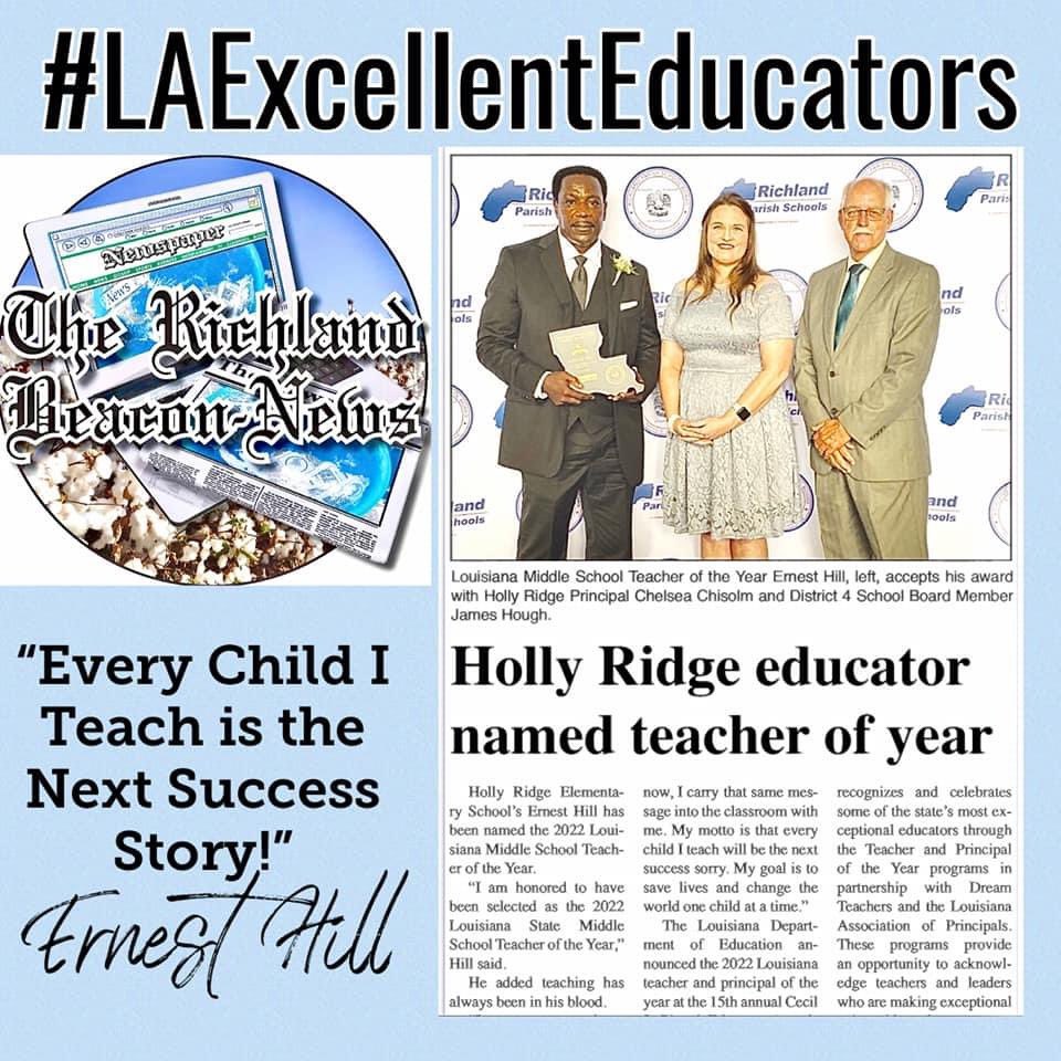 We are so proud of <a href="/ehillbooks/">Ernest Hill</a> !  #LAExcellentEducator