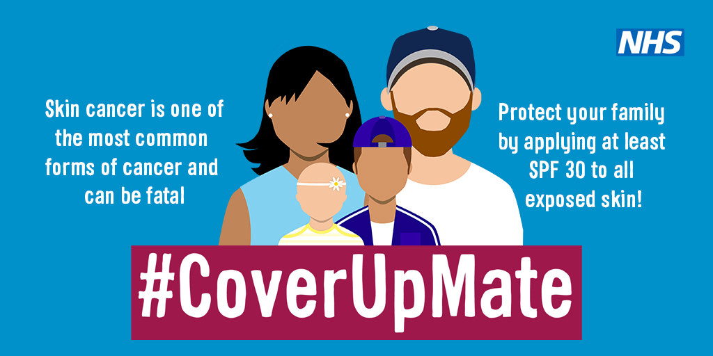 Sunburn does not just happen on holiday, you can burn in the UK, even when it's cloudy. Sunburn increases your risk of skin cancer so remember to #CoverUpMate england.nhs.uk/south/2021/07/…