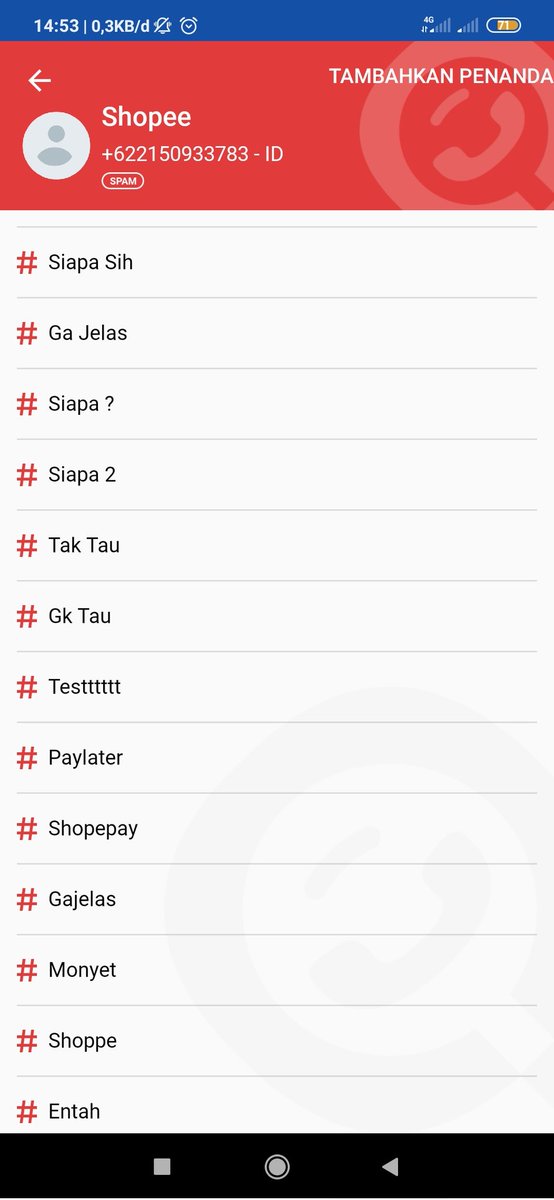 MzPerawat's tweet photo. Ini yg ngasih penanda no Shopee di getcontact pada gabut" Bener njir 😅🤣🤣🤣
#SECRET_NUMBER E-KTP
#saveSECRETNUMBER #getcontact #ShopeeID https://t.co/Cnzovdjzey