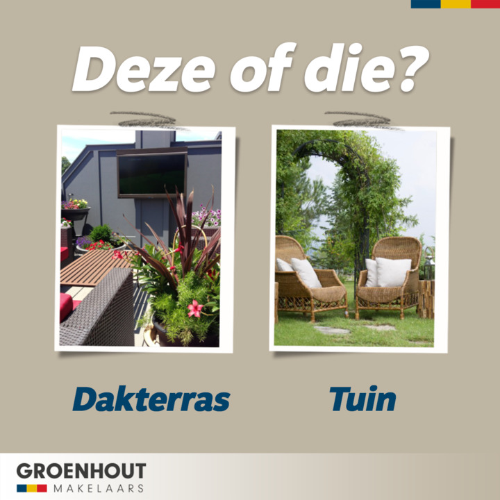 GroenhoutMak's tweet photo. ☀️ Heb jij liever een dakterras of een tuin? 👇 https://t.co/30n0Vqx2Hr