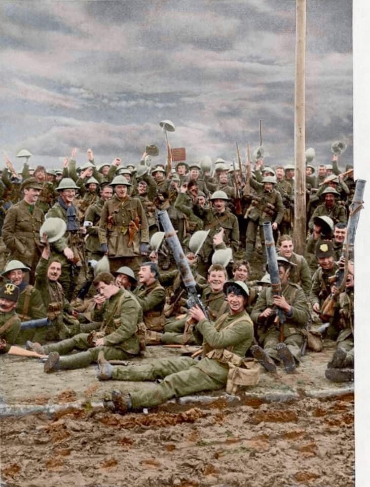 Richardtheseco2's tweet photo. Think you’ve had a busy week and just sat down! These are the men of the Northumberland Fusiliers back in March 1916. Post fighting in St Eloi, France. They have “Just sat down”
#Remember #Freedom #SaturdayRest https://t.co/JHpHVMpZ66