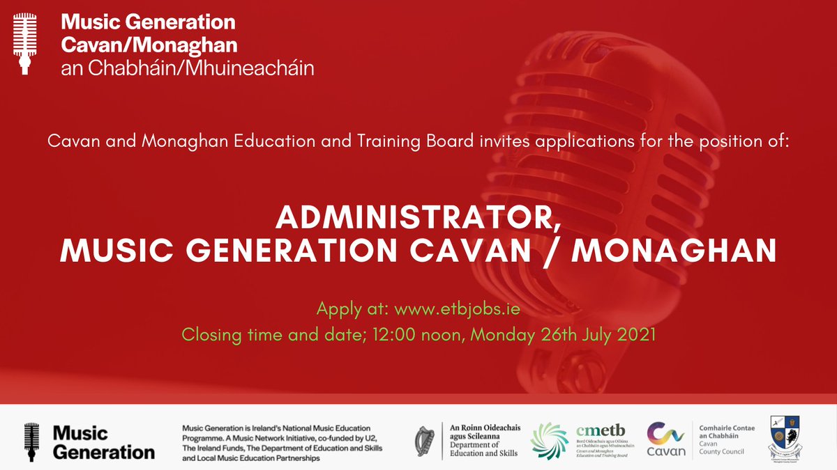 We are hiring an Administrator! Application form, job description and person specification available online at, etbjobs.ie Closing time and date; 12:00 noon, Monday 26th July #jobfairy