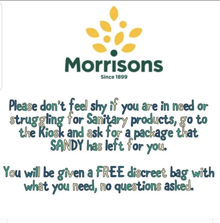 Well done <a href="/Morrisons/">Morrisons</a> great work talking about sanitary poverty and struggles. #poverty #charties <a href="/CllrMaria/">Cllr Maria Lovell</a> #community #helpingothers #helpinghands #sanitary-poverty