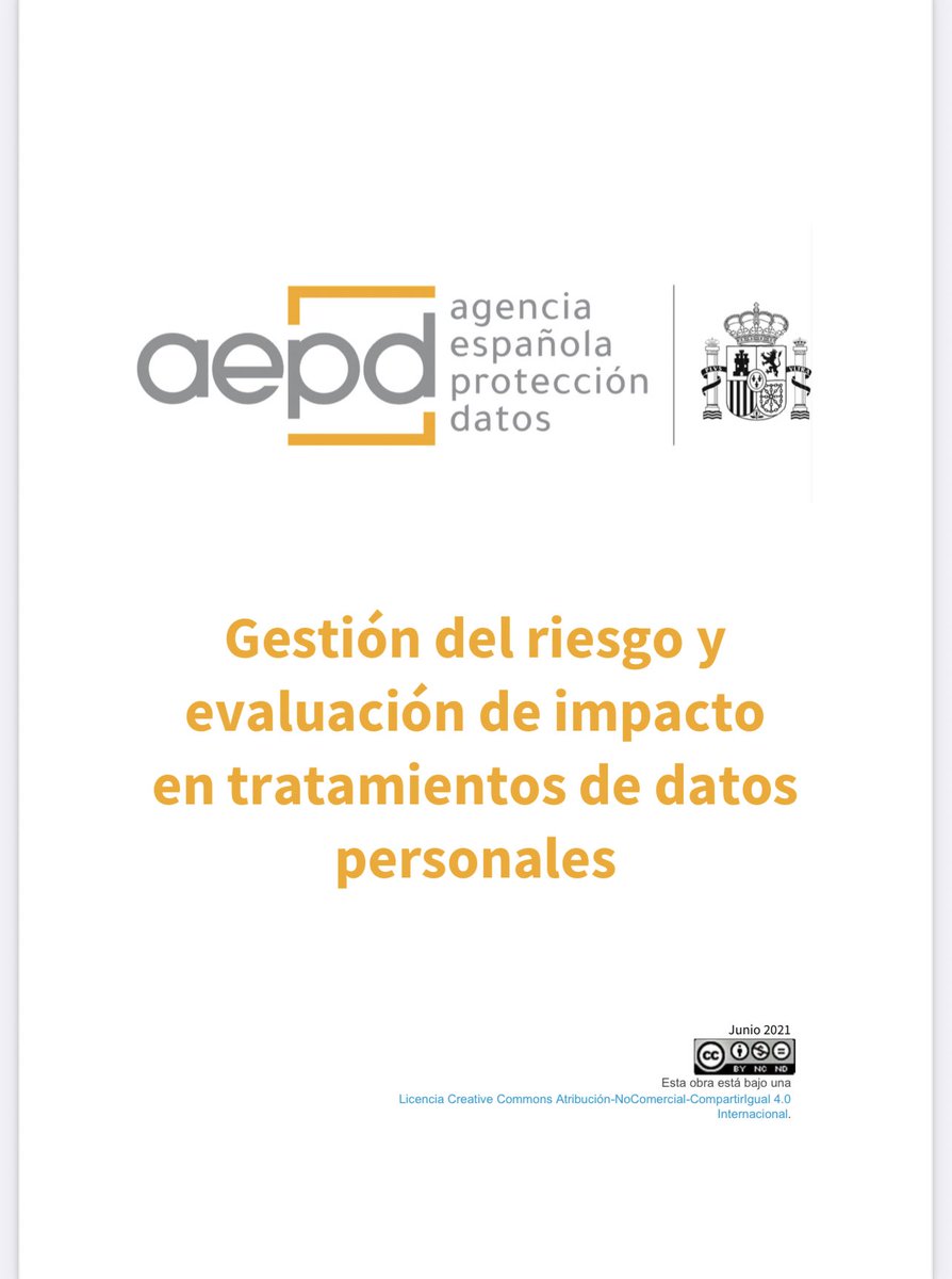 WomenLegalW's tweet photo. #WLWTechRecomienda 

#Guía 

La @AEPD_es ha publicado una nueva guía para gestionar el riesgo de los tratamientos de datos personales y realizar evaluaciones de impacto. 

Infórmate aquí 👇👇 

#datos #ProtecciónDatos https://t.co/zuoD6nNjyq
