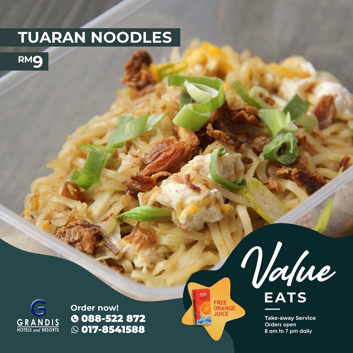HotelGrandis's tweet photo. Makan mana? ๐ฅด
No fret, just TAPAU! Meals from as low as RM9 with free orange juice box ๐ง
Orders can be done directly from WhatsApp > https://t.co/WRFZjf39lL or from myMK app
#kkcity #kotakinabalu #hellosabah #hotelgrandis #kkfoodie #kkfooddelivery https://t.co/t4Kib5ZsnY
