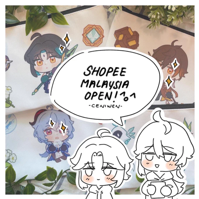 [RTs appreciated✨]

Opened a Shopee for local malaysia order! I have a bunch of genshin pouches, stickers and charms ^o^

https://t.co/dxgWGNb7SU 