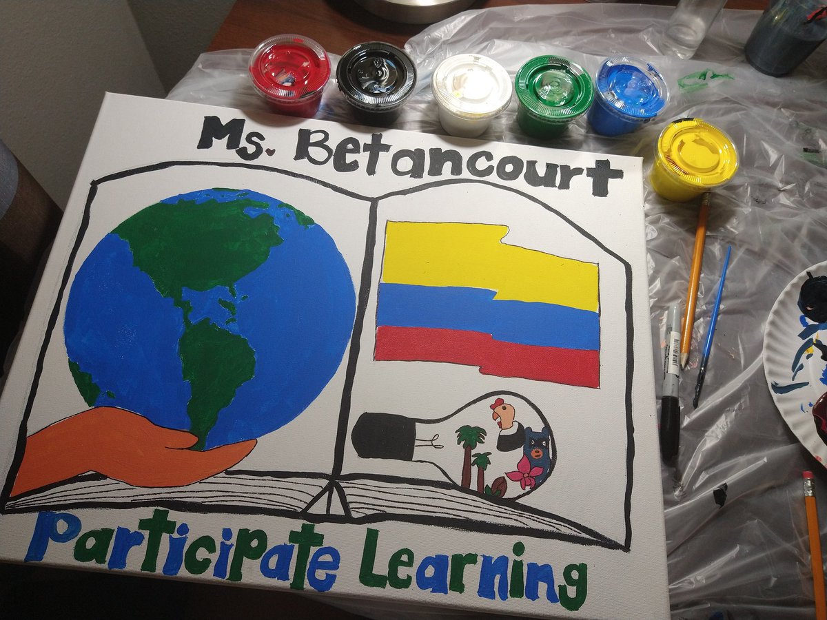 Finally, my art piece is done! I can't wait to take this to my new classroom at #SouthwoodElementary Thanks @ParticipateLrng for all the amazing ideas about how to share our culture with the school community. #PLOrientation2021#unitingourworld.