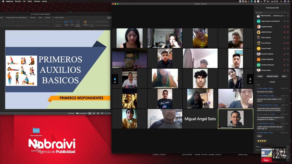 ElProteccion's tweet photo. Protección Civil El Oro continuando con el curso virtual de aspirantes a Voluntarios en tema de Primeros Auxilios
#YoSoyVoluntario 
#proteccióncivilecuador https://t.co/xr3m0Nhxmt