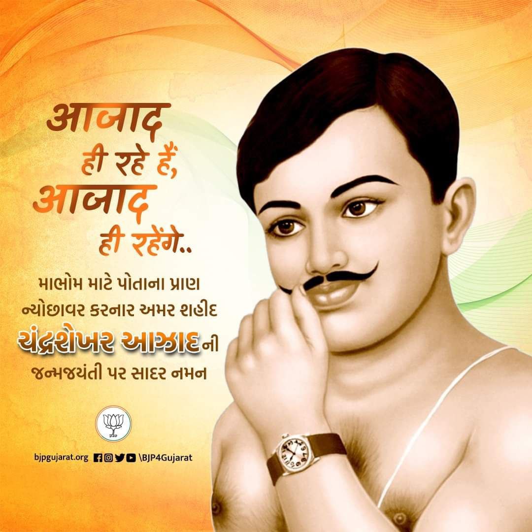 ghoghari_pravin's tweet photo. માભોમ માટે પોતાના પ્રાણ ન્યોછાવર કરનાર અમર શહીદ ચંદ્રશેખર આઝાદની જન્મજયંતી પર સાદર નમન..
#ChandrashekharAzadJayanti
@BJP4Gujarat https://t.co/9gFXRT0BSL