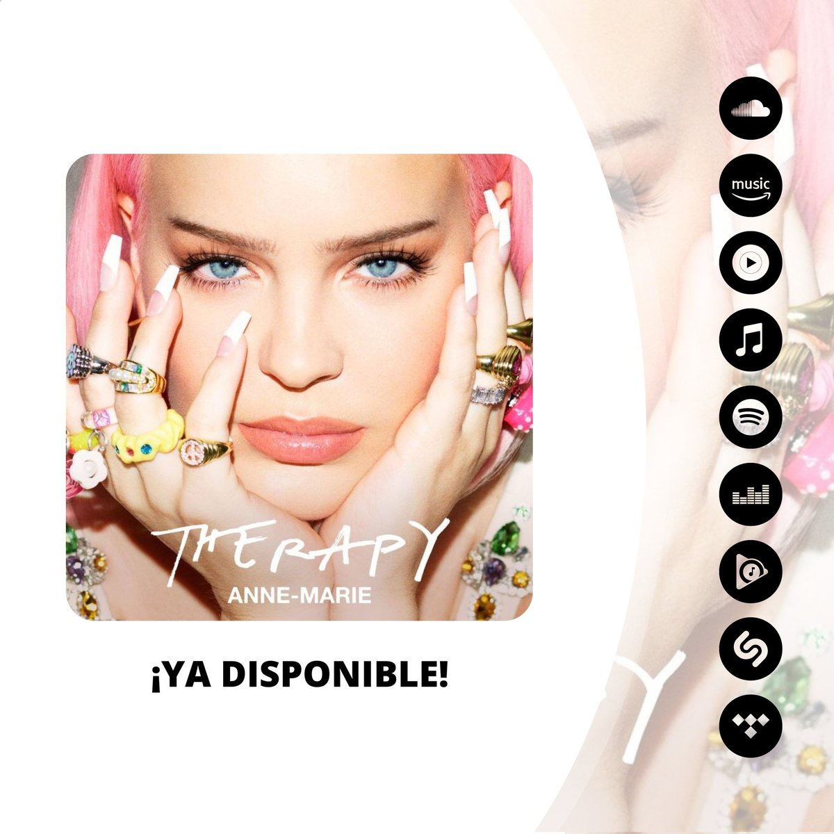 OrgFandomsPy's tweet image. 🆕 | #Therapy el nuevo álbum de Anne-Marie ya se encuentra disponible en todas las plataformas digitales de música.