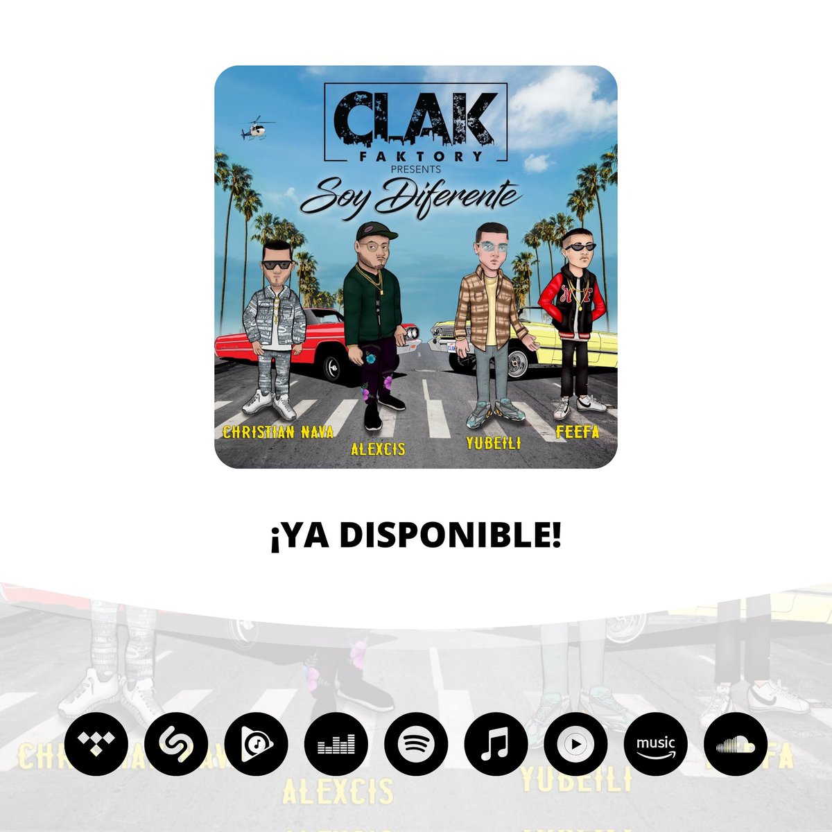 OrgFandomsPy's tweet image. 🆕 | #SoyDiferente el nuevo single de Christian Nava en colaboración con Feefa, Yubeili y Alexcis ya se encuentra disponible en todas las plataformas digitales de música.