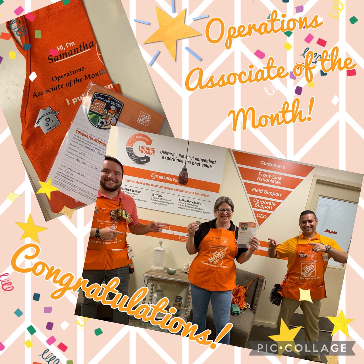 🥳Congratulations🥳 to Samantha for earning 🎉Operations Associate of the Month!🎉 She is a shining example of an associate who lives our values everyday! #Swbest #badgerup #bleedingorange