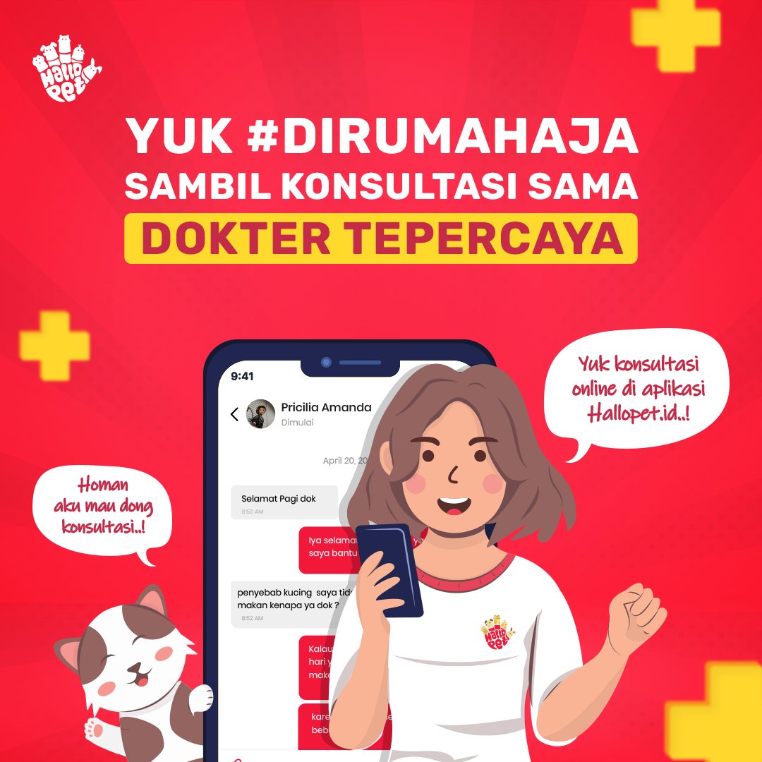 hallopetid's tweet photo. Hallo Sahabat
Kini kamu gak perlu khawatir karena sekarang kamu bisa konsultasi dengan dokter hewan terpercaya meski kamu sedang dirumah aja. Dengan fitur konsultasi dari https://t.co/vEp5dhheef kamu bisa konsultasi hanya lewat handphone kamu.

#hallopetid #dokterhewan #PPKM https://t.co/r1zHhagjoK