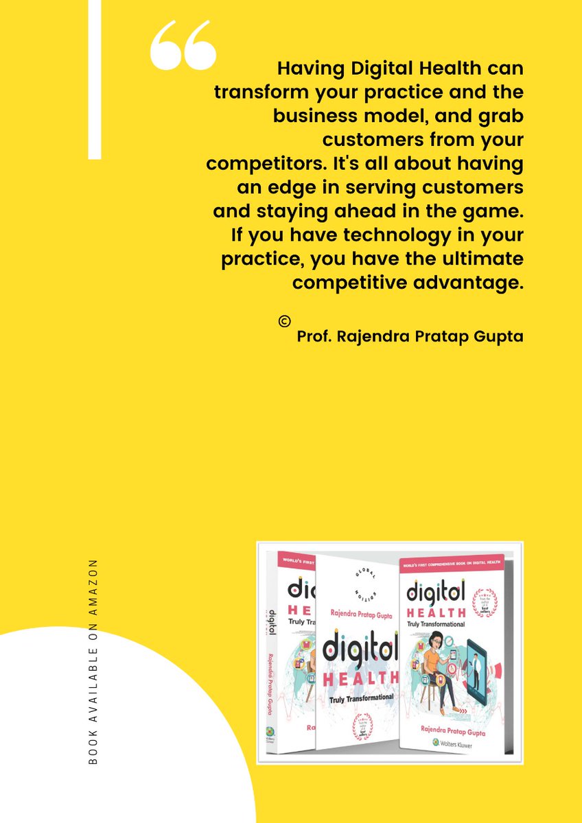 HealthParliamnt's tweet photo. A must-read book on Digital Health.
@RajendraGupta @MevishPVaishnav
#digitalhealth #digitalhealthadoption #futureofhealthcare #globaldigitalhealth #digitaltools https://t.co/tLC9KHaOqb
