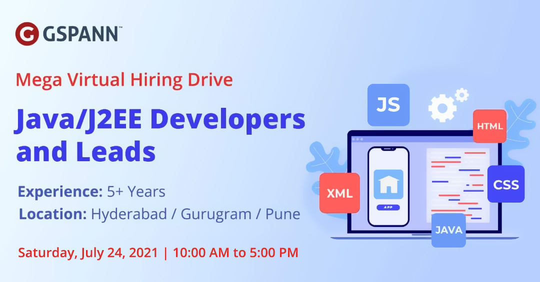 gspanntech's tweet photo. #GSPANN invites you to a #virtualhiringdrive for seasoned #Java/J2EE professionals.
Java/J2EE Developers and Leads: https://t.co/HtqB3tfNLV
#GSPANNHiringDrive #GSPANNJobs #JavaDevelopers #JavaLeads #JavaJobs #J2ee #Microservices #SpringBoot #SpringFramework #Spring #JavaScript https://t.co/ocuFnvlspG