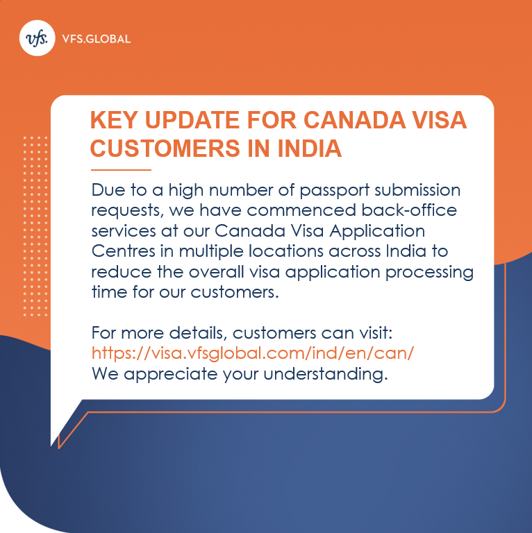 VFSGlobal's tweet photo. To reduce the overall processing time of Canada visa applications in India, passports of certain customers would be sent to our Centre in another location from the one they applied from. 
(1/2) https://t.co/BzFNpdhgXe