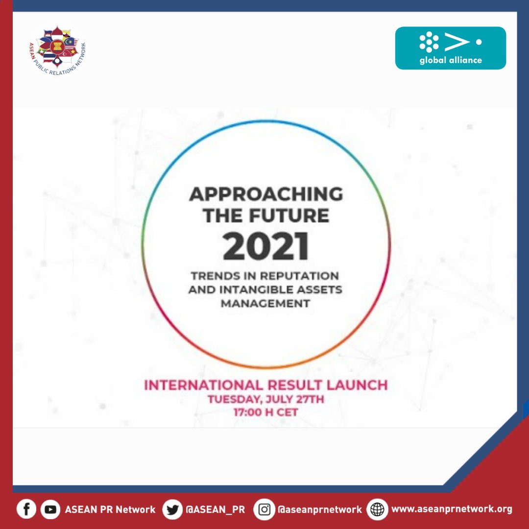 Live streaming will be held on Tuesday, July 27th 2021 at 16:00 hrs (GMT+1/ Lisbon time) on Global Alliance website: globalalliancepr.org

You can contribute in sharing your vision by joining the survey👉 bit.ly/TopTrendsATF20…
