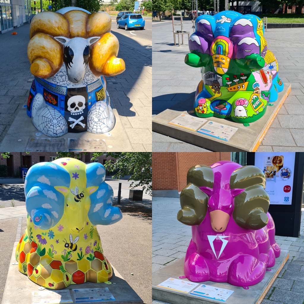 flightsandtimes's tweet photo. Another Friday and another four Derby Rams for you to take a look at. Remember, if you want to see these in person, they're around in the city until the end of August, with a Ram-union at the start of September!⁠
⁠
#DerbyRamTrail #DerbyRams #RamTrail #Derby #DerbyDoesItBetter https://t.co/VdY5ob7rB3