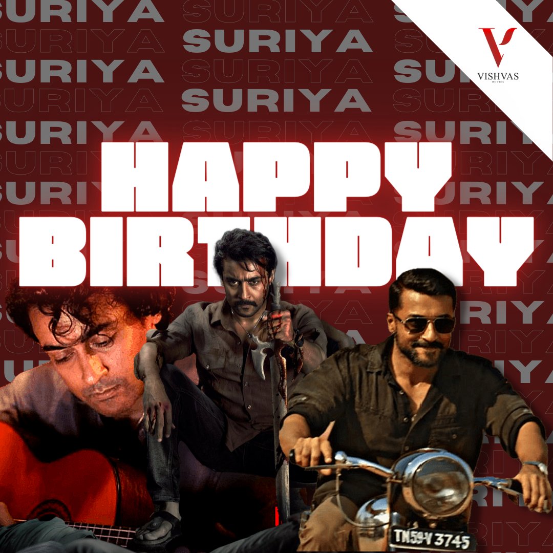 movies_vishvas's tweet photo. Vishvas Movies wishing @Suriya_offl 
All the best for an another year of success, glory and energy. Keep inspiring us by being an on-screen and off-screen hero!

Happy Birthday Suriya sir!

#hbdsuriya #happybirthdaysuriya #etharkkumthunindhavan #vaadivasal #Suriya #etfirstlook https://t.co/OndCRvLnVz