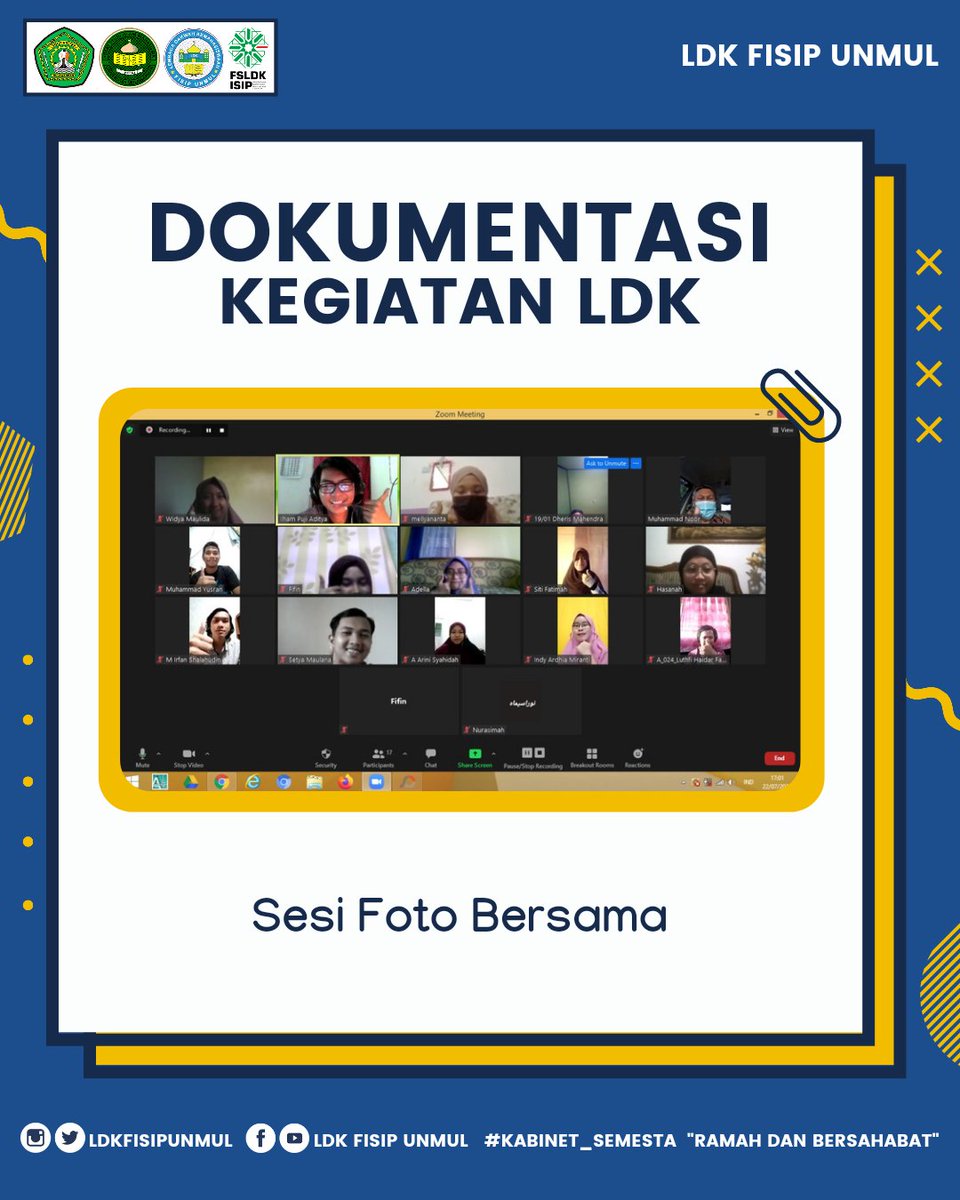 {Jaulah Bersama Bapak Dekan}
.
Halo sobat eldeka 👋🏻 berikut adalah hasil Dokumentasi Jaulah Bersama Bapak Dekan
.
#FosimaLDK
#NewGeneration
#Kabinet_SEMESTA
#LDKFISIPUNMUL
#RamahDanBersahabat
--------------------------------------
