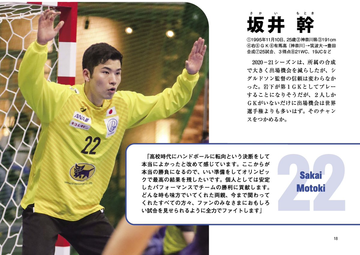 スポーツイベント ハンドボール編集部 S Tweet 彗星ジャパン No 22 坂井幹 Gk Mtmtmotoki ハンドボール Tokyo 東京オリンピック Handballjp Trendsmap