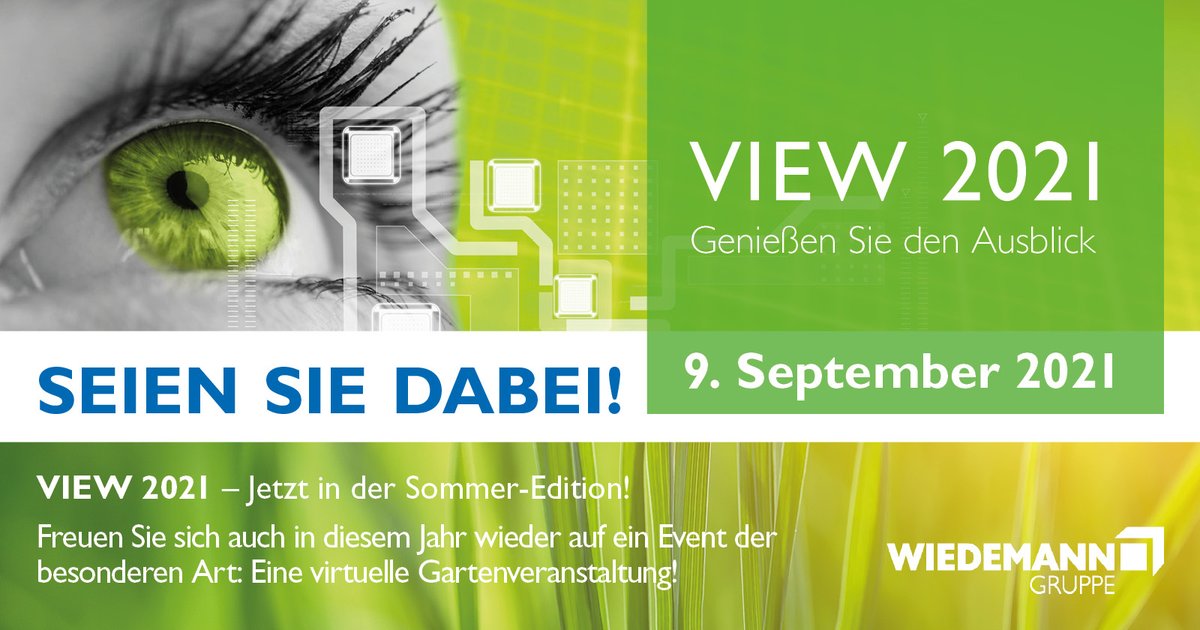 Wir laden alle interessierten Kunden am 9. September 2021 von 10–18 Uhr zur virtuellen #Gartenveranstaltung #VIEW2021 ein. wiedemann-view2021.de
