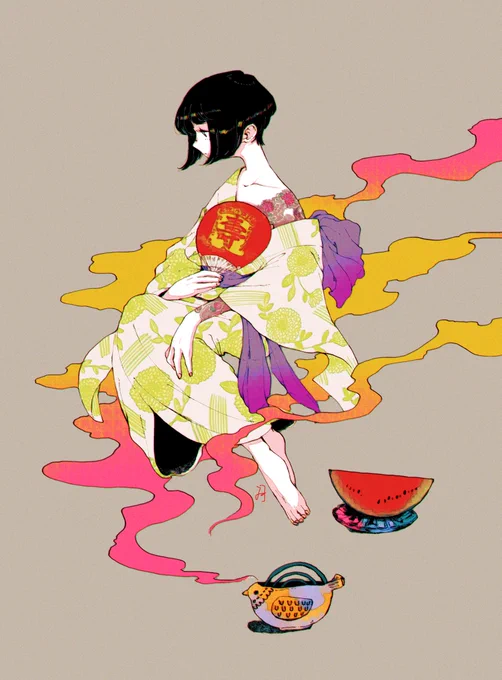#創作フェス21夏D1 

タグ参加失礼します

レトロ美人画描いてます🍑🍑🍑
(横顔たくさんになってしまったけど自分の描く横顔が好き) 