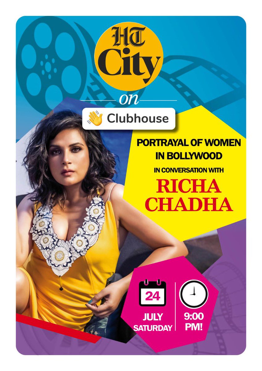 htcity's tweet photo. We've got actor @RichaChadha
joining us on @htcity clubhouse tomorrow at 9pm, to talk about how female-led narratives and portrayal of women has evolved in Hindi cinema over the years.

Don't forget to join us for this session.

@monikarawal

Join 👉🏻 https://t.co/iouI953nR6 https://t.co/4aNEit10Pe