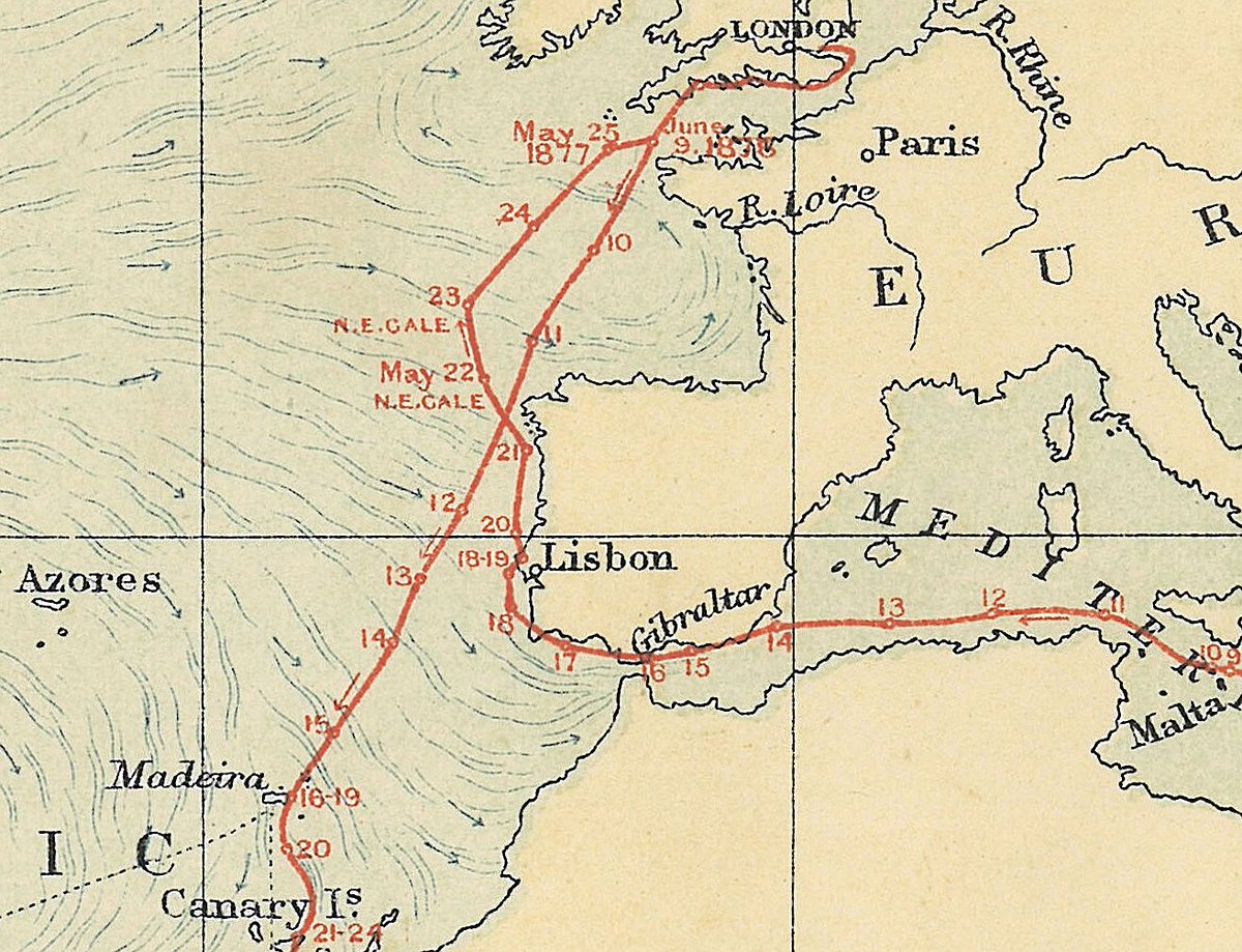 AnnieBrassey's tweet photo. Sunbeam, Bay of Biscay c.11-12.7.1876. Losing children overboard is one of the hazards of this type of voyage. "I asked her afterwards if she thought she was going overboard &amp; she answered, 'I did not think at all, mamma, but felt sure we were gone.'" #Brassey children are tough. https://t.co/uN5aNTUJsP