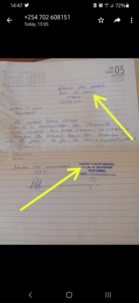 Geff61368972's tweet photo. @OleItumbi @UDAKenya Payment Receipt by Kinuthia Njue(Itumbi) Handwriting- P. O Box 35-00219 "R"aruri

The so called stamp
Po Box, 16-00210 "K"aruri,

Just reminding them, Karuri is a small village in Kiambaa that doesn't have a post office, 

If he went to school he couldn't be embarrassing himself https://t.co/5aJewhIT1b