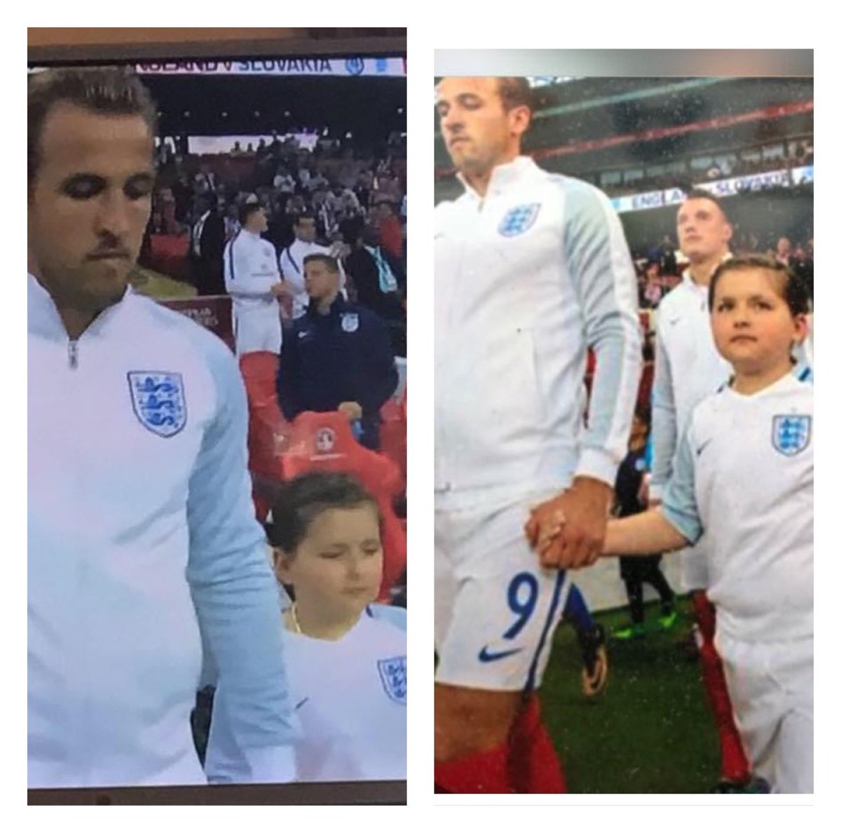 j_m_dalton's tweet photo. Is 2017 Isabella walked out onto the pitch at Wembley holding Harry Kane’s hand for their game against Slovakia. Today our angel will be cheering them on from Heaven. Come on England, Isabella will be guiding you all tonight 🏴󠁧󠁢󠁥󠁮󠁧󠁿 @HKane @EnglandFootball https://t.co/GYFPg4p79v