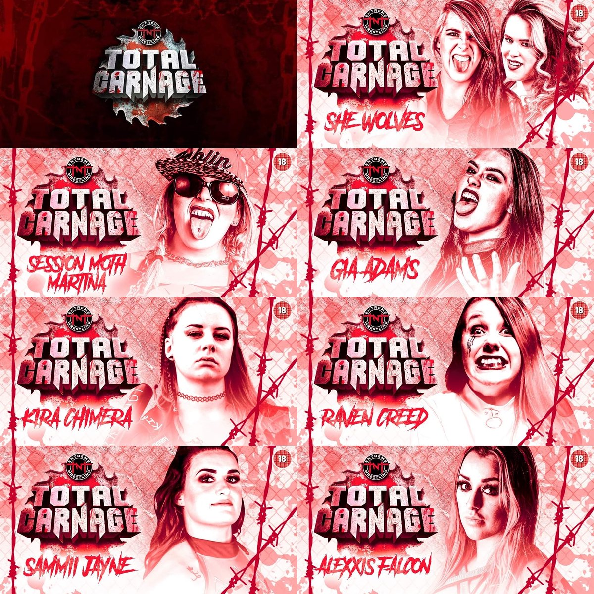 JGreenwoodRef's tweet photo. All 8 participants have been announced for @TNTExtremeWres Total Carnage 2021 Women's Deathmatch Tournament!
โ @KaseyOwens5
โ @MollySpartan
โ @mothfromdaflats
โ @giaprowres
โ @KiraChimera
โ @RavenCreed_
โ Sammii Jayne
โ @alexxisfalcon https://t.co/6hWoqfiYwA