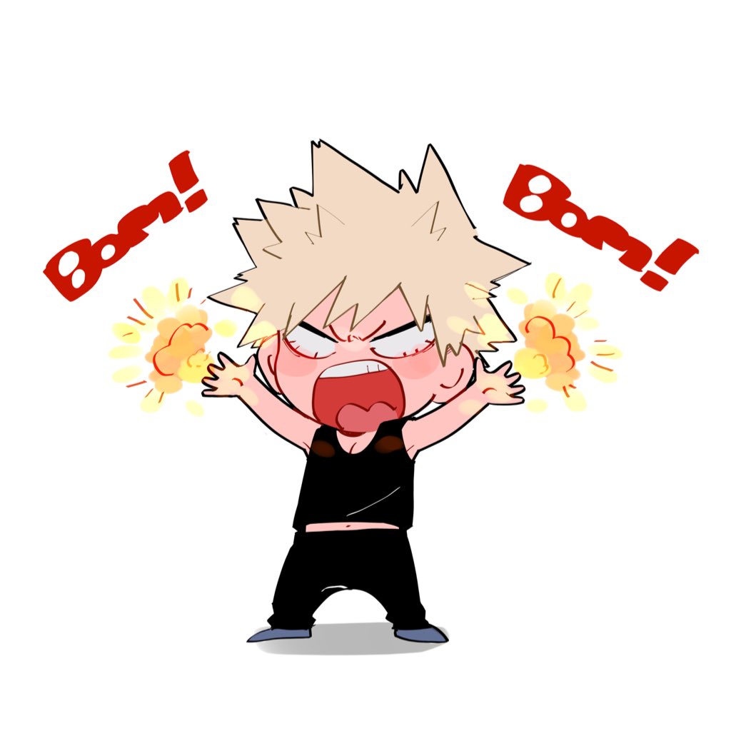 bakugou katsuki male focus spiked hair 1boy blonde hair solo open mouth white background  illustration images