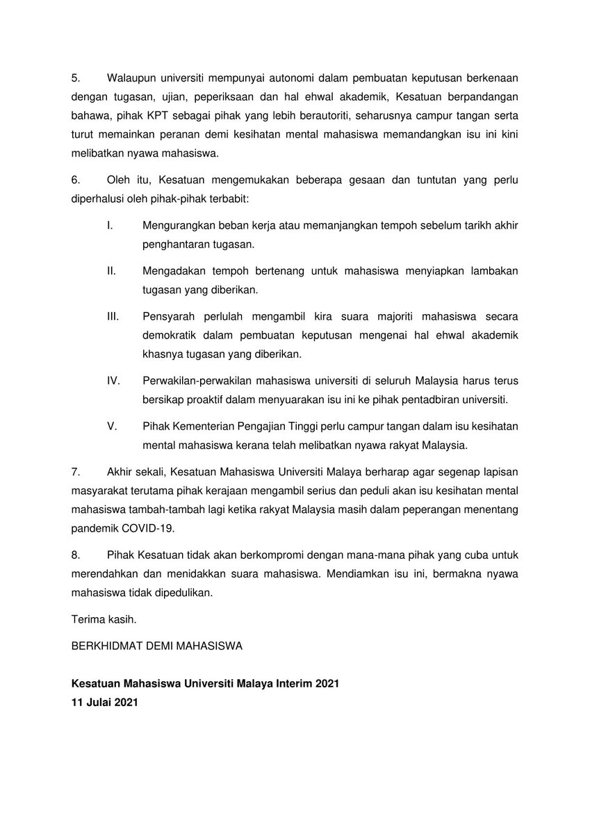 kmum1905's tweet image. Surat terbuka daripada KMUM buat Kementerian Pengajian Tinggi (KPT) berkenaan isu mahasiswa di IPT seluruh Malaysia yang sedang tertekan.

@MOHEOfficial 
@DrNorainiAhmad 

#BerkhidmatDemiMahasiswa
#KMUMInterim2021