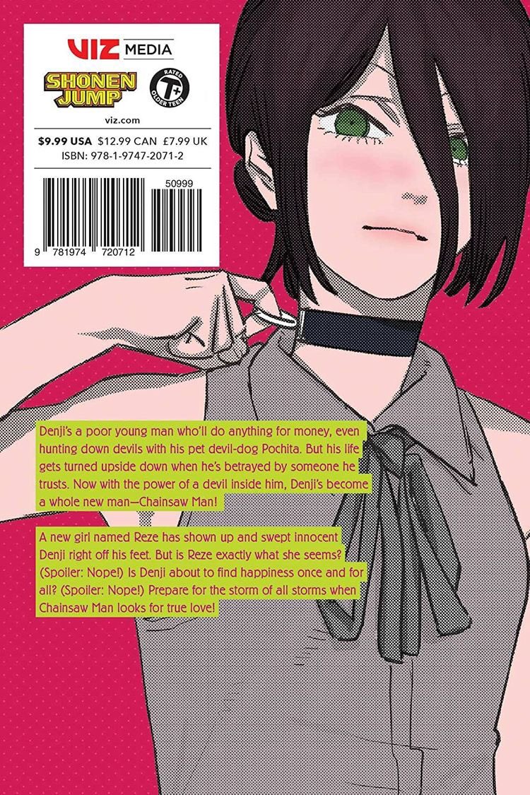 Daily Csm Women Ar Twitter Reze Backcover Of Chainsaw Man Volume 6 T Co Rkco5ehbmc Twitter